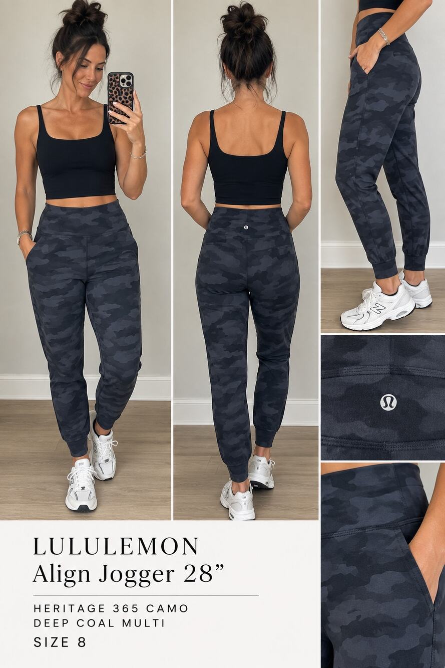 Lululemon Align Jogger 28” Heritage 365 Camo Deep Coal Multi Size 8